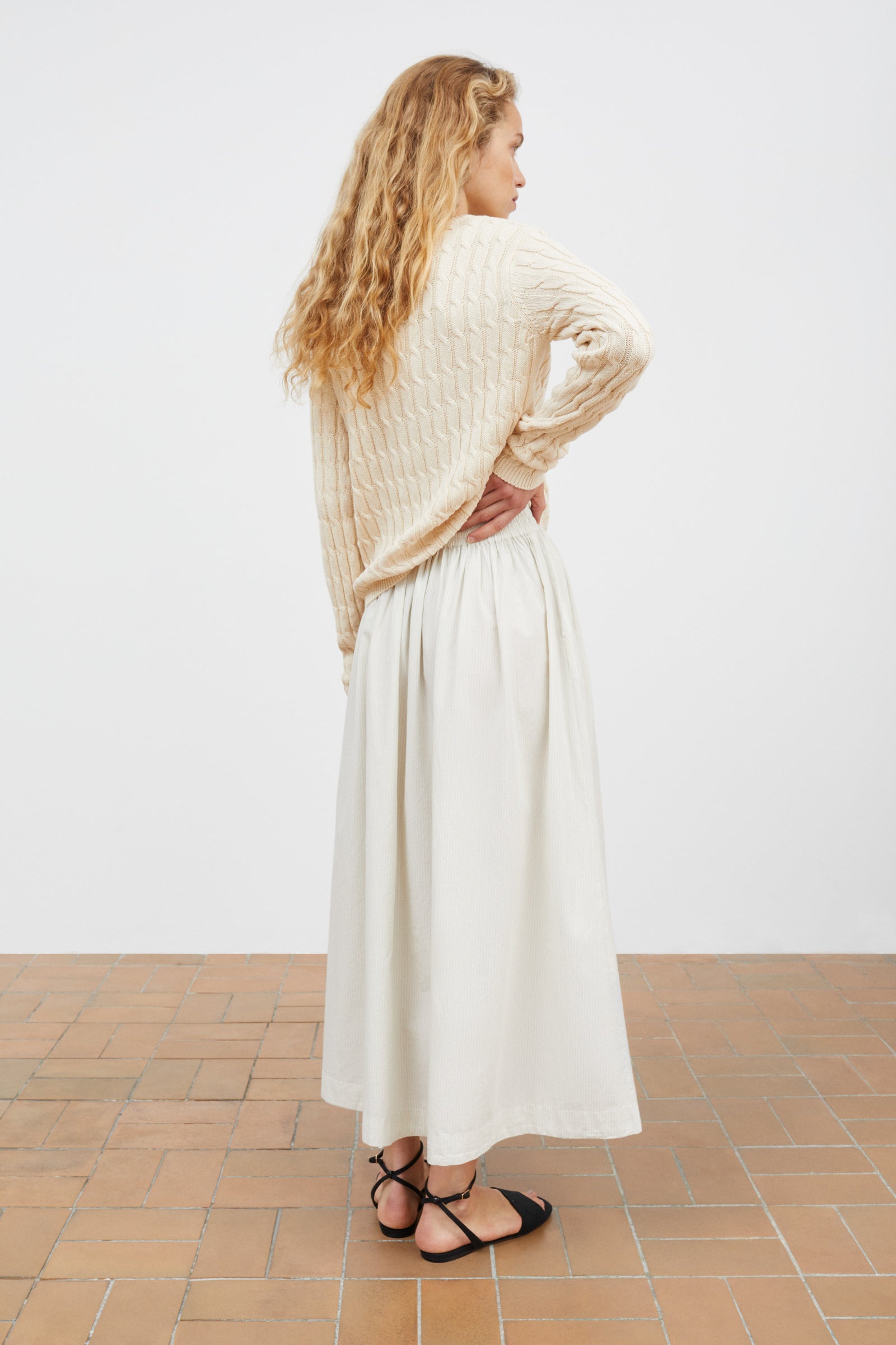 Skall Studio Dagny skirt Skirt Light blue/White stripe